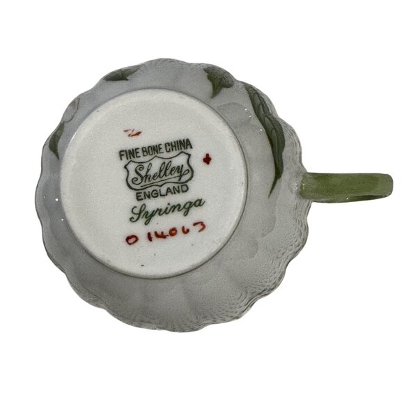 Shelley Fine Bone China Demitasse Syringa Cup Saucer Set Floral Vintage England - Picture 2 of 10